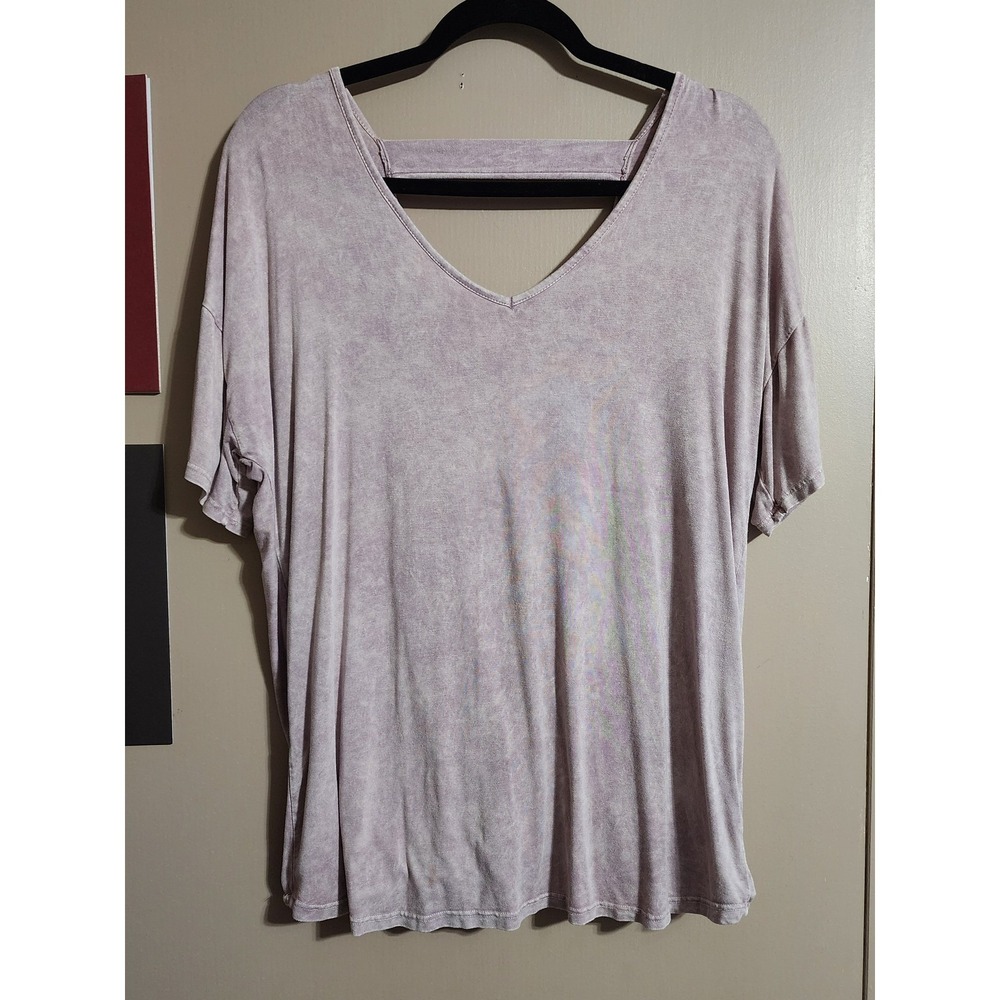 Promesa Top Mineral Wash Wrap Back Medium Mauve